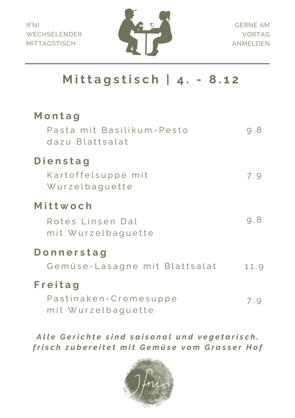 Mittagstisch vom 4. - 8.12