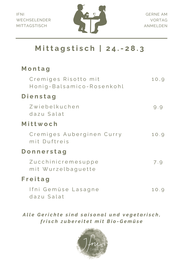 Der Mittagstisch in Füssen vom 24.-28.3