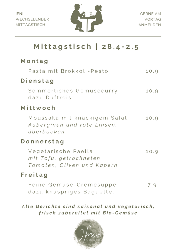Der Mittagstisch in Füssen vom 28.4-2.5