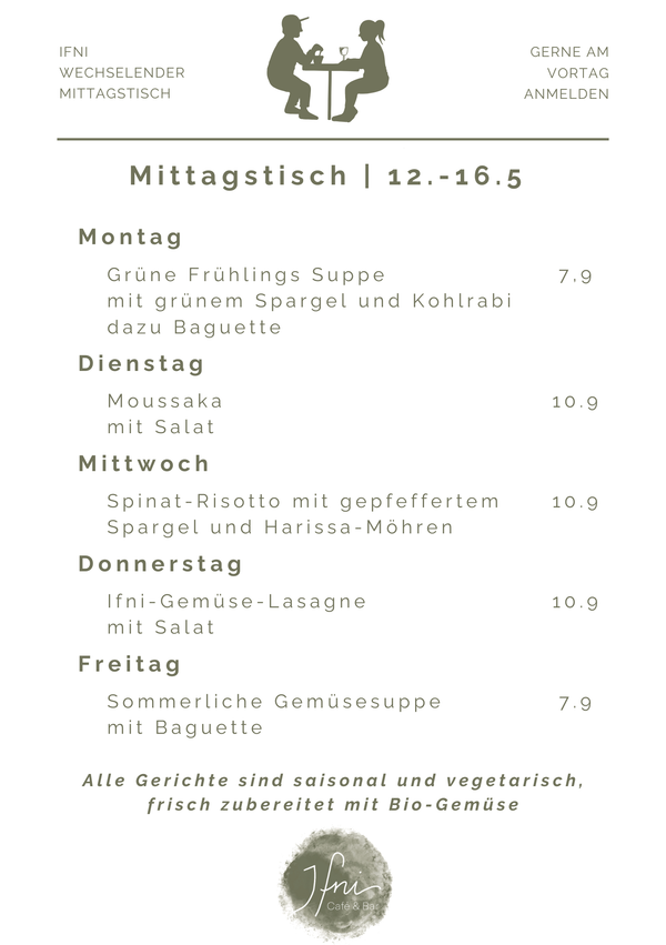 Der Mittagstisch in Füssen vom  12.-16.5