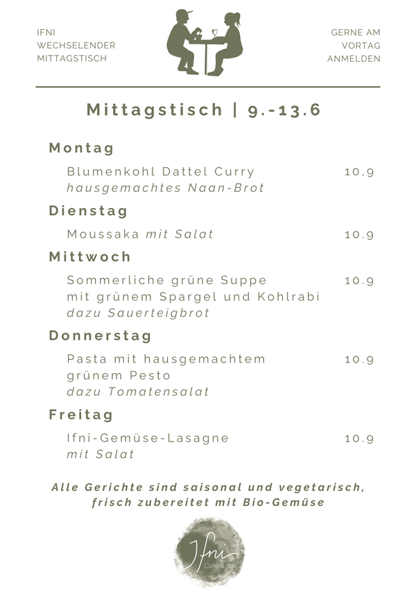 Der Mittagstisch in Füssen vom  9.-13.6