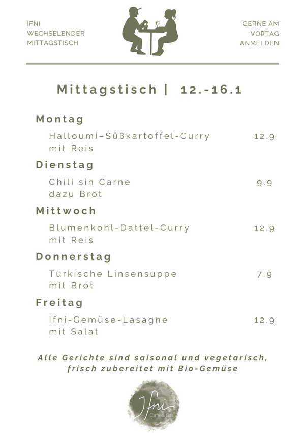Der Mittagstisch in Füssen vom  12.-16.1