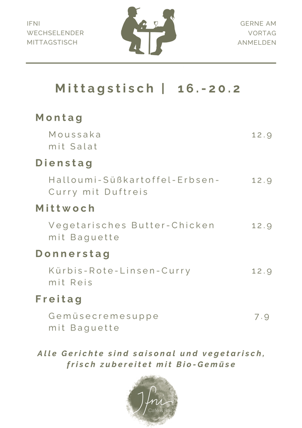 Der Mittagstisch in Füssen vom  16.-20.2