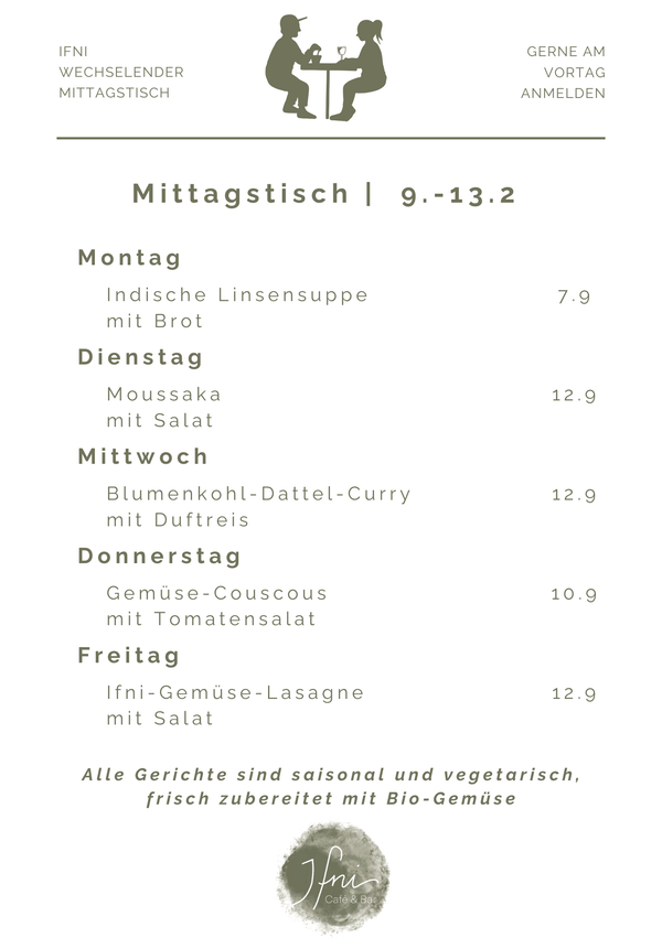 Der Mittagstisch in Füssen vom  9.-13.2