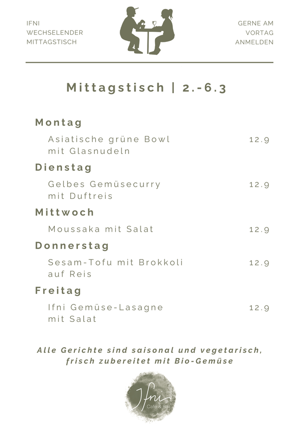 Der Mittagstisch in Füssen vom  2.-6.3